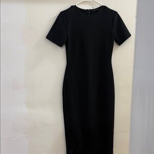 Zara Elegant Black Midi Dress